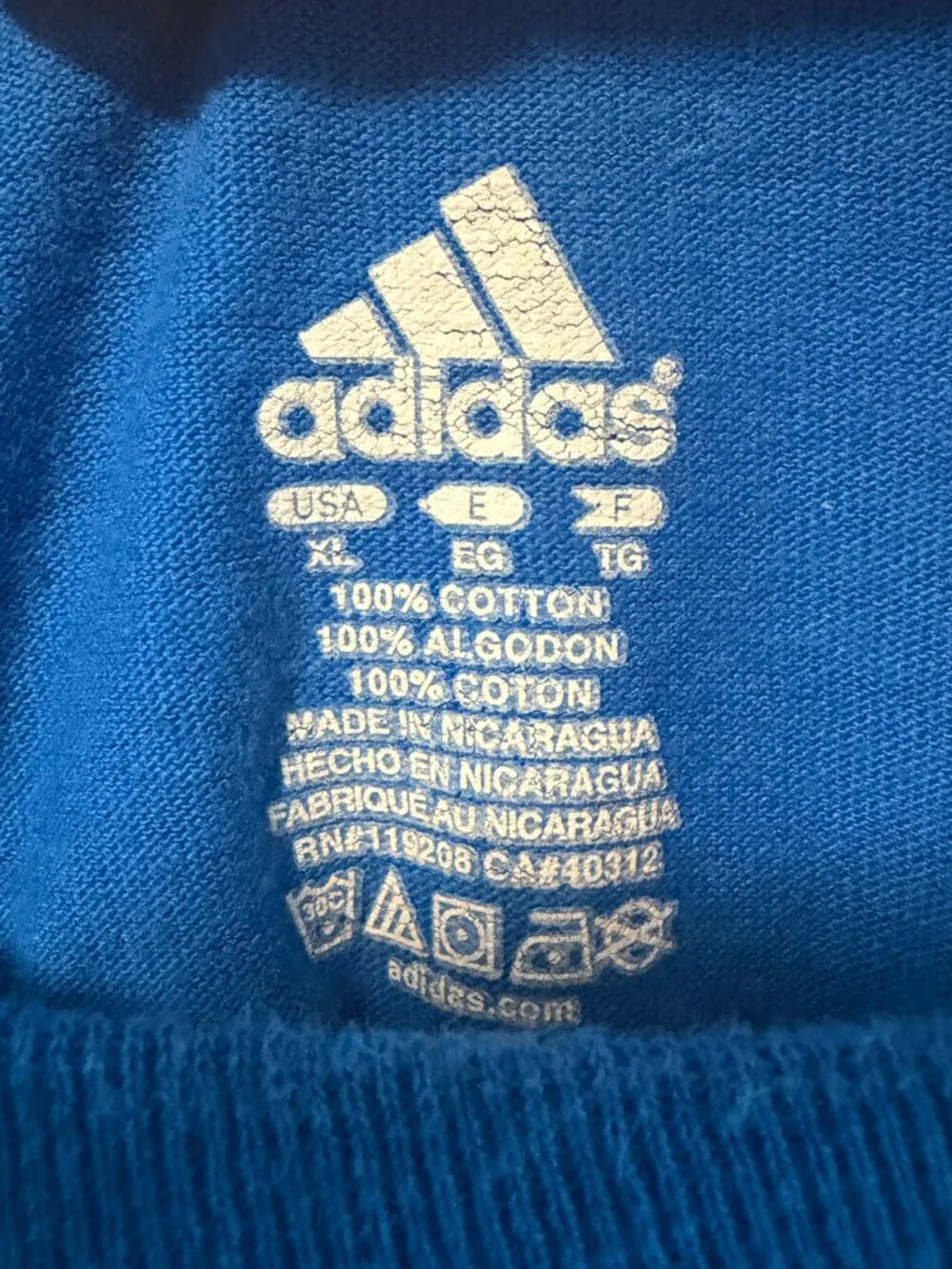 Adidas Notre Dame The Shirt 2011 Football Graphic Tee Royal Blue Mens Size XL